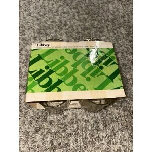 Set Of 4 Vintage 1970s Libbey Glasses Yellow Fern And Dogwood Juice Cups